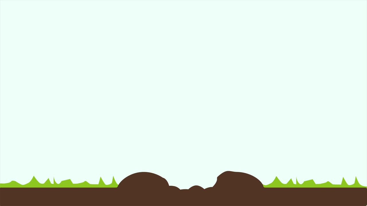 种植园2D动画。两个人用铲子在种树苗。2D动画，4K分辨率。视频下载