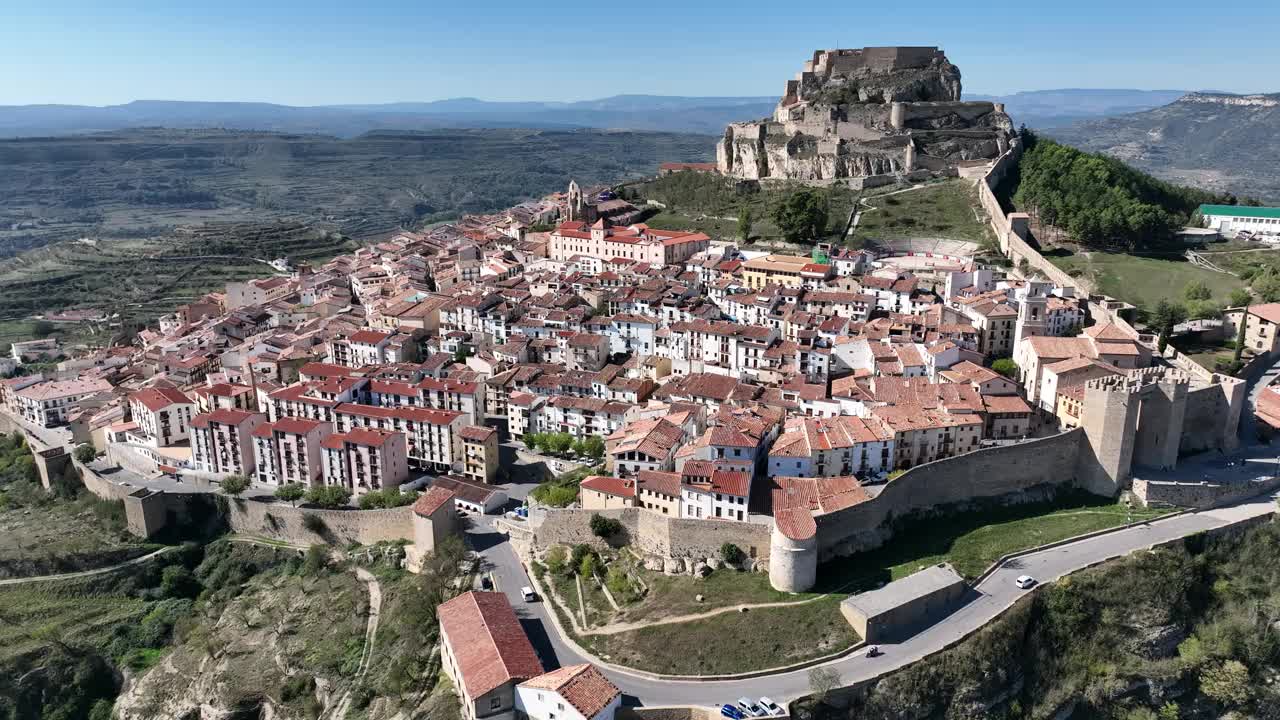 中世纪莫雷拉的屋顶和城堡视频下载