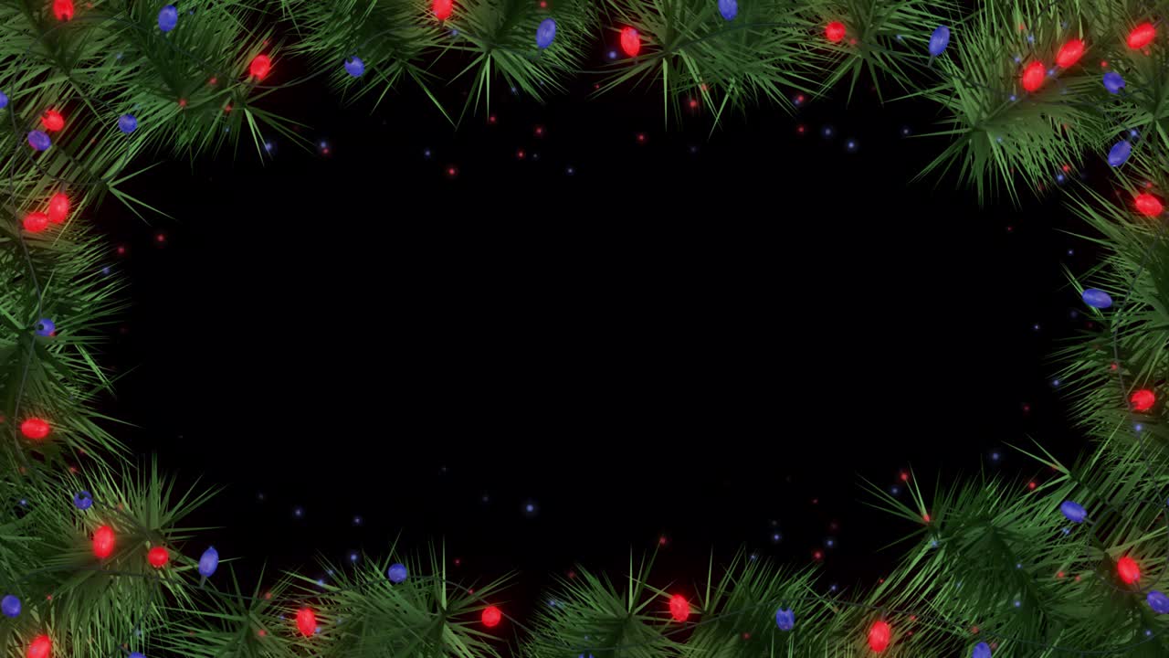 圣诞框架用松枝和圣诞灯视频下载