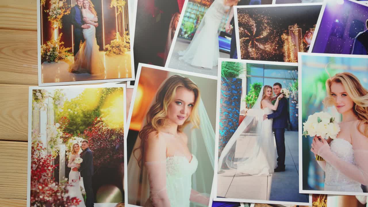漂亮的婚礼照片。专业的摄影。视频素材