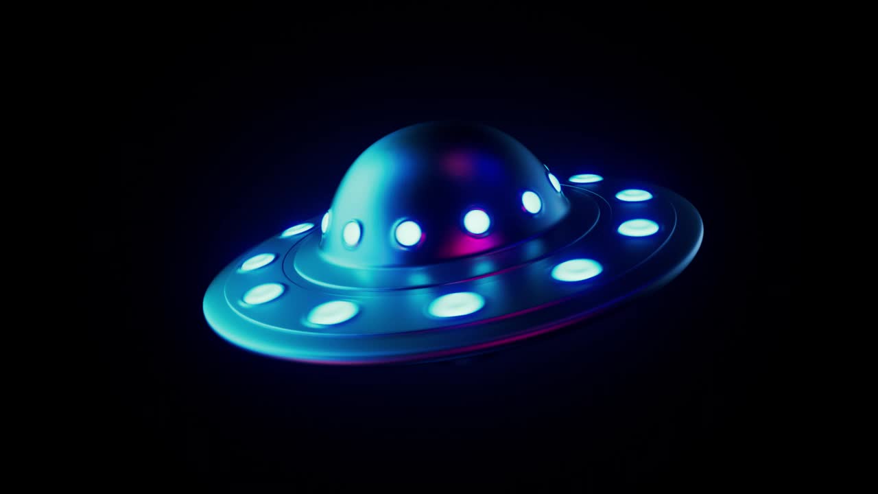 不明飞行物太空船循环动画视频下载