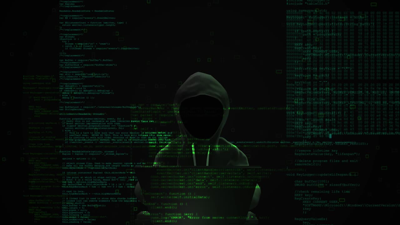 网络犯罪，黑客利用病毒攻击软件对计算机网络的网络攻击，病毒，间谍软件，视频下载