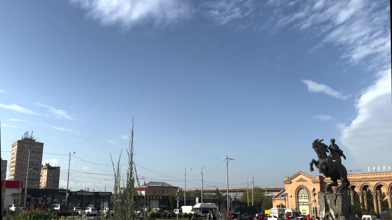 在亚美尼亚埃里温中央火车站拍摄的视频。视频下载