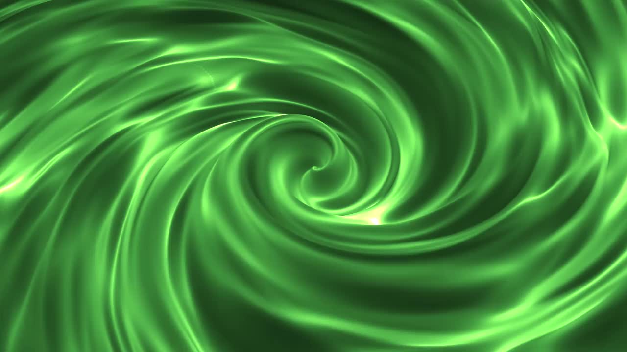 摘要3D背景与光滑旋转的绿色漩涡厚液体物质与明亮的金属效果，运动图形，视频4k, 60 fps视频下载