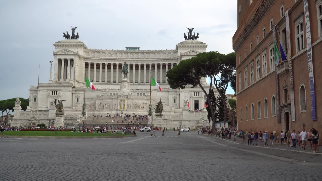 维托里奥·伊曼纽尔纪念碑。罗马,意大利。视频下载