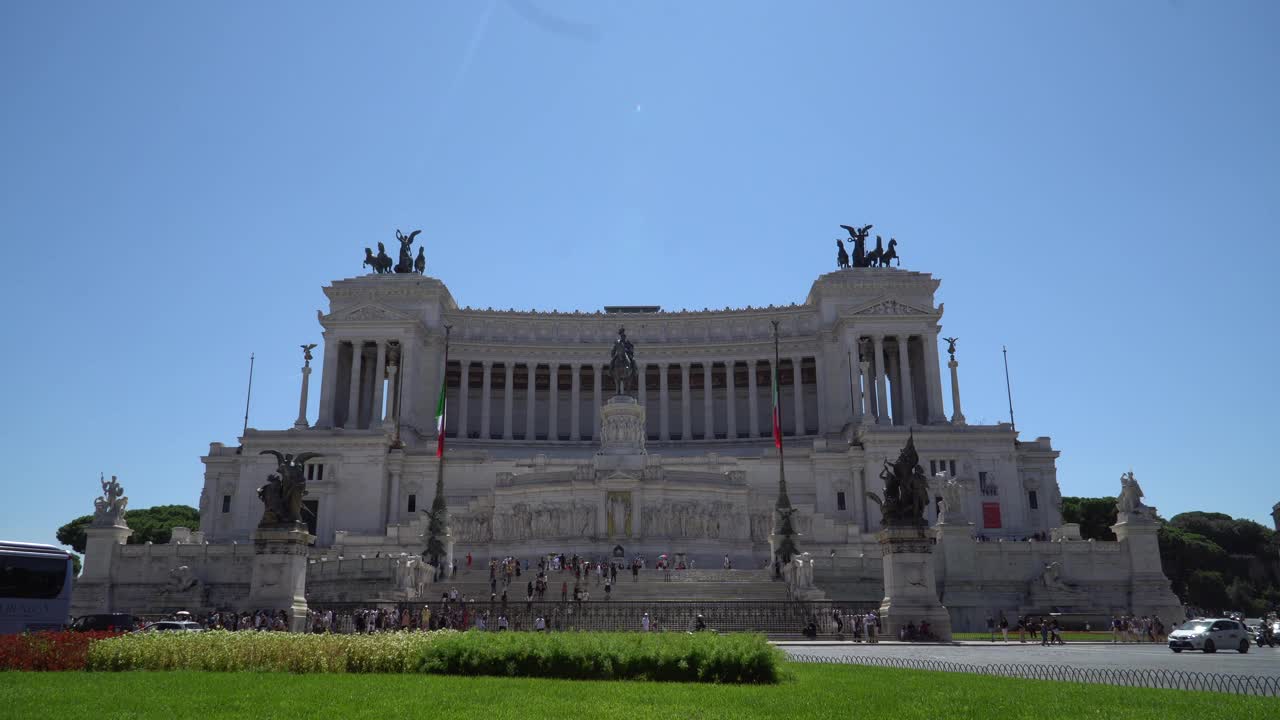 维托里奥·伊曼纽尔纪念碑。罗马,意大利。视频下载