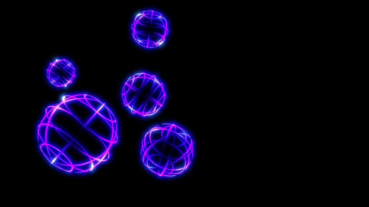 抽象发光球体悬浮在黑色背景视频下载