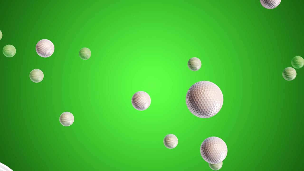 高尔夫球在绿色渐变背景上的慢动作视频下载
