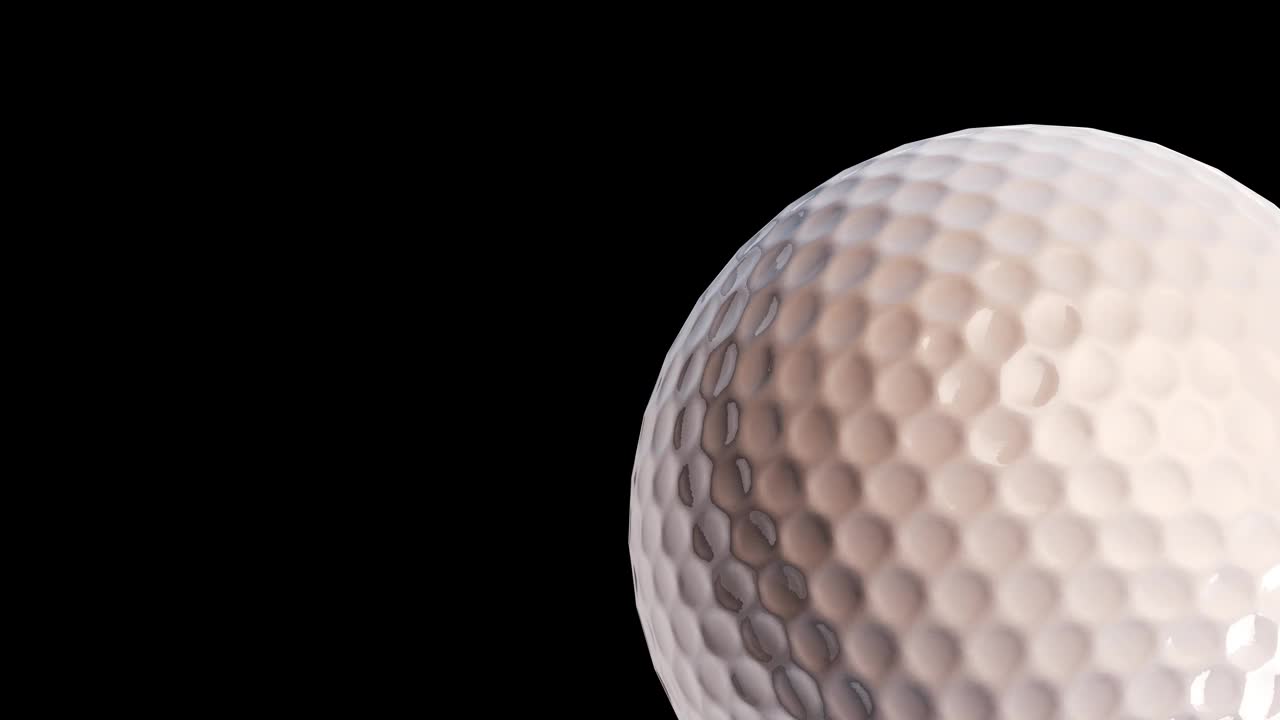 高尔夫球旋转循环视频黑色背景视频下载