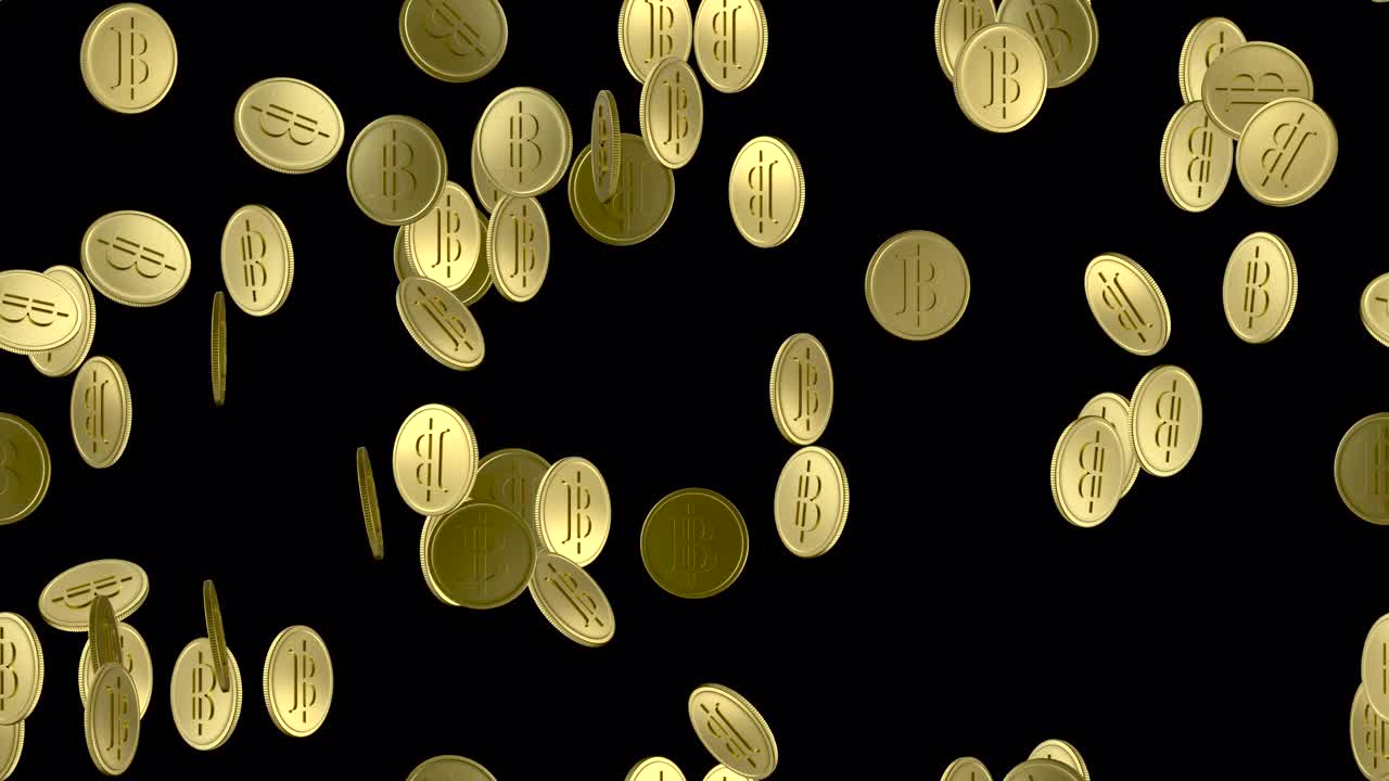 那钱金币循环瓷砖漩涡与α。这个带有alpha通道的3d动画是可循环和可平铺的视频下载