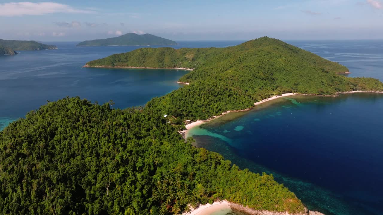 菲律宾巴拉望岛巴顿港马克西马岛鸟瞰图-无人机4K视频下载
