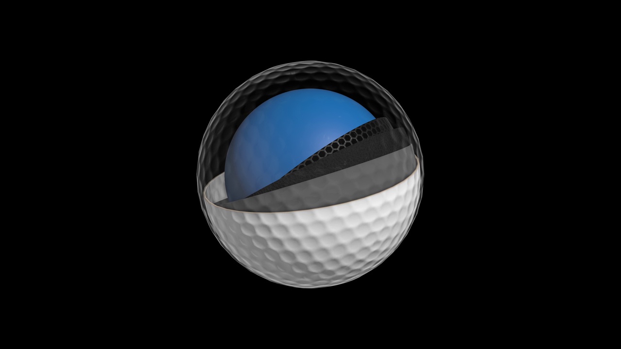 高尔夫球内部层黑色背景视频下载