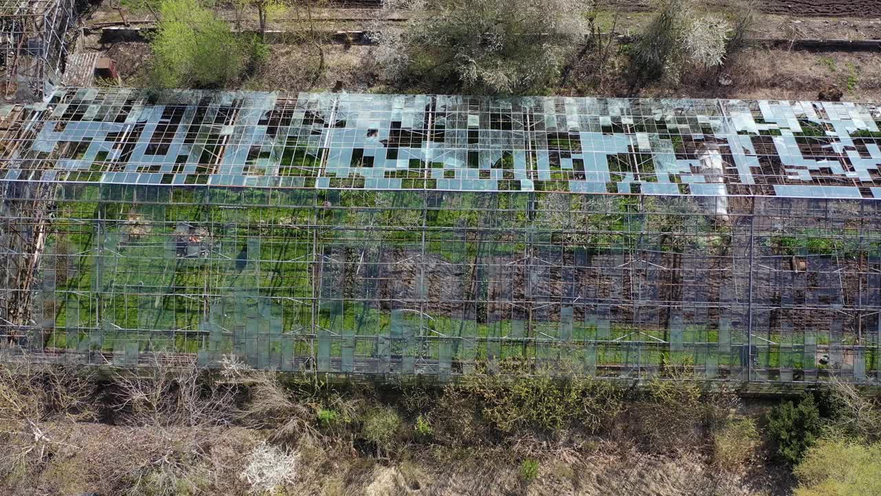 废弃的旧温室，天线视频下载