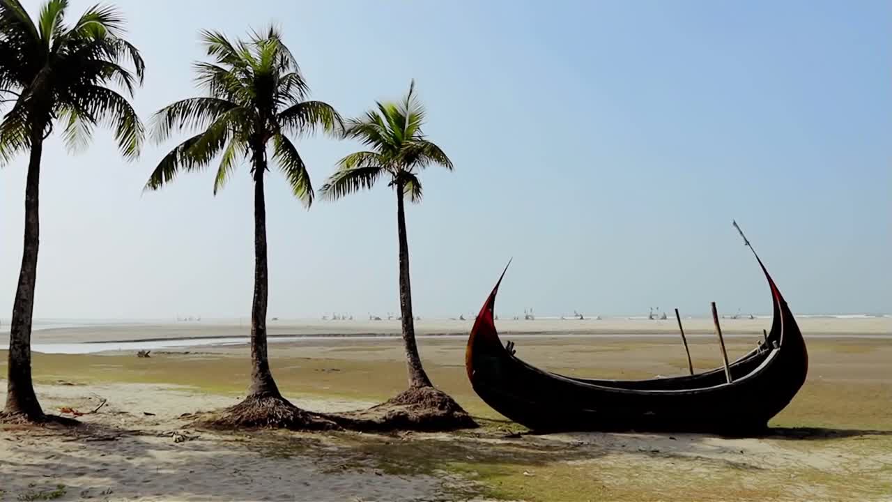 传统的孟加拉月亮船在考克斯巴扎尔视频下载