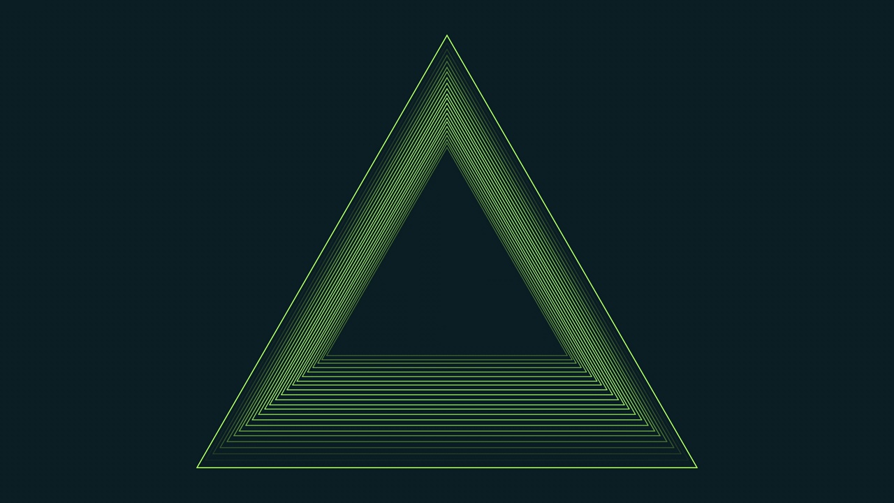 暗背景上的绿线三角形视频下载