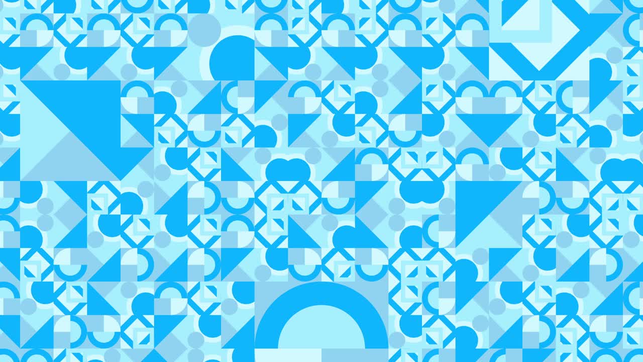 抽象的背景与移动的蓝色正方形和圆形形状视频下载