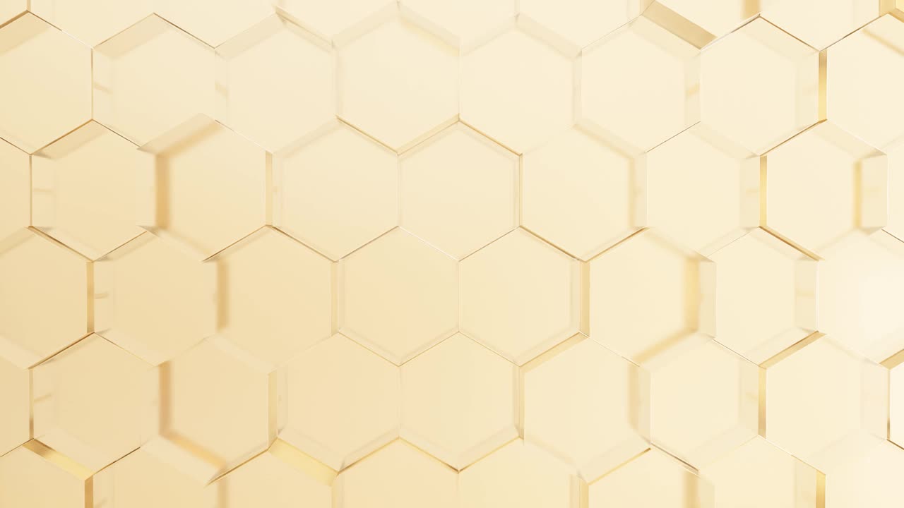 3D渲染动画蜂窝形状丙烯酸玻璃背景蜂蜜保健和护肤品视频下载