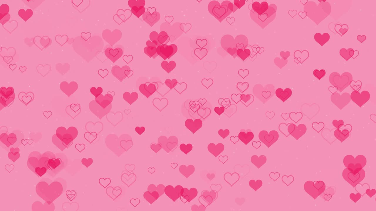粉红色的心跳动情人节浪漫的背景视频素材