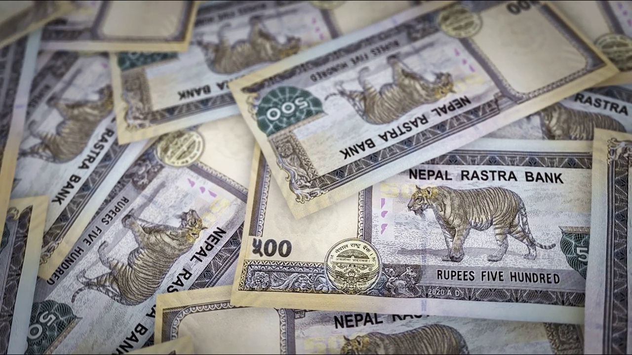 尼泊尔卢比越来越多的钱无缝循环视频下载