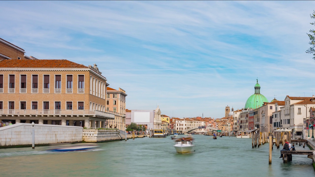 延时拍摄，欧洲意大利威尼斯大运河的景色。世界上的二线城市。视频下载
