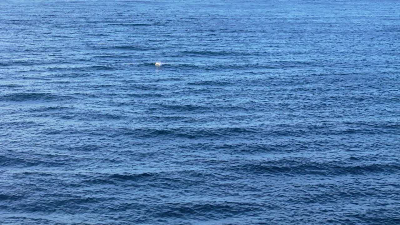 无人机绕着在水面上翻滚的海浪飞行视频下载