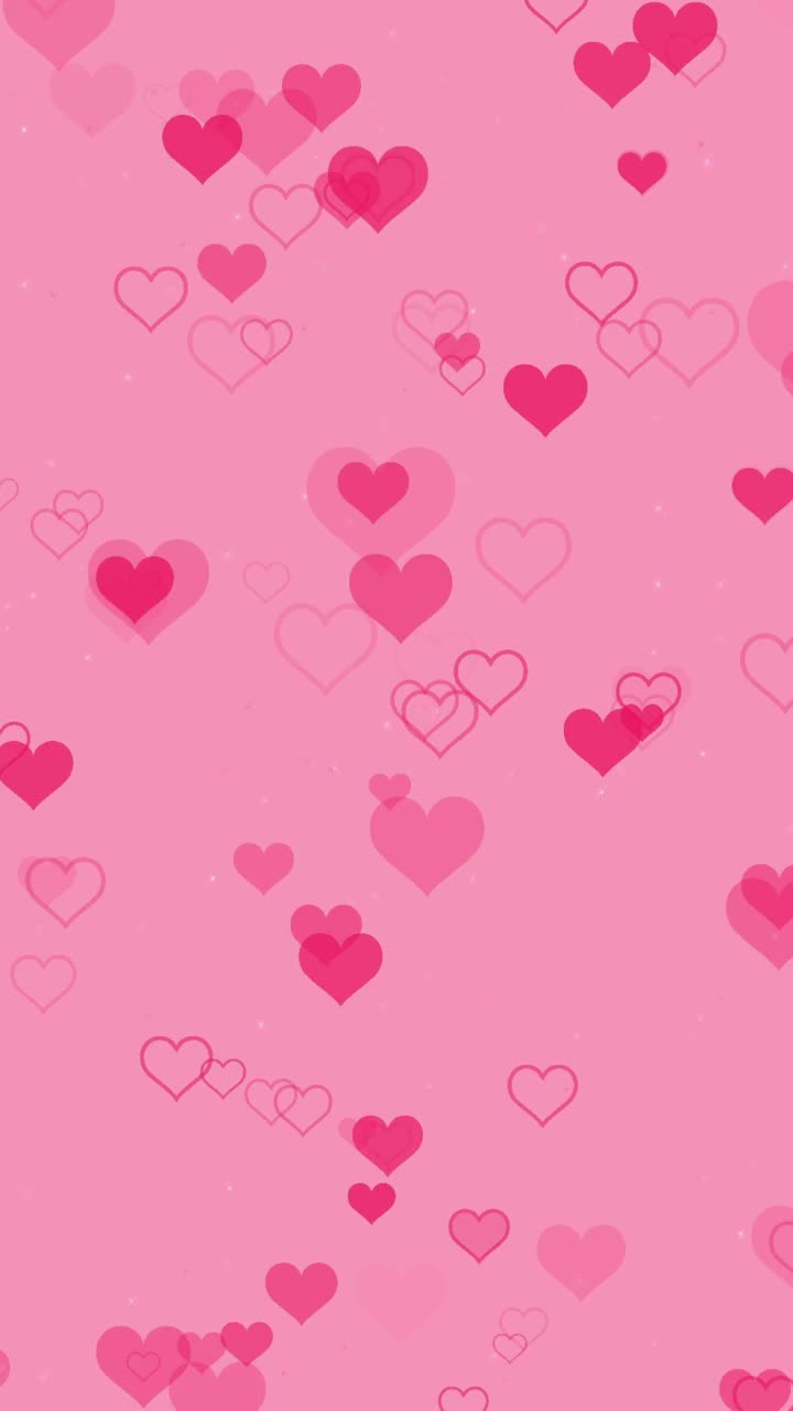 粉红色的心脉动情人节垂直背景视频下载