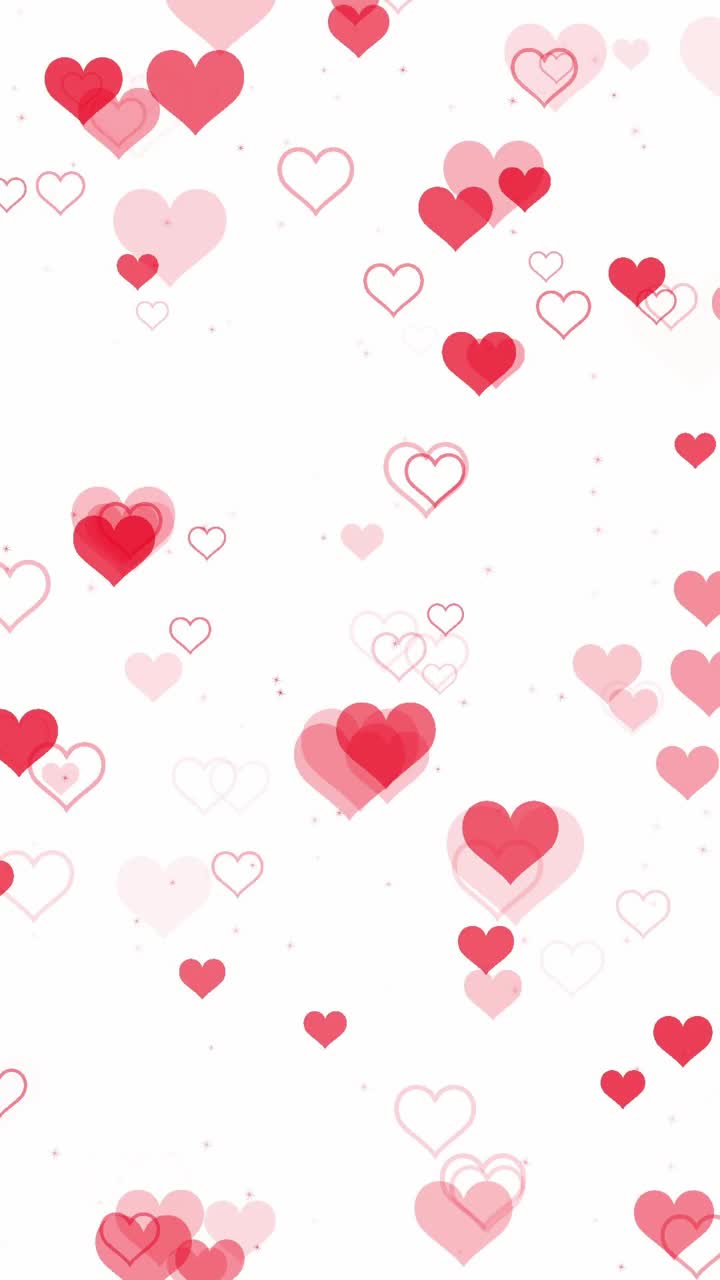 浪漫的红心在白色的背景上跳动视频下载