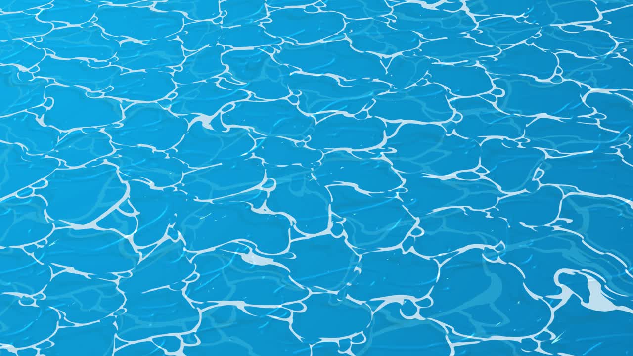 卡通风格的2d蓝色水纹理表面波纹背景无缝循环运动动画视频下载