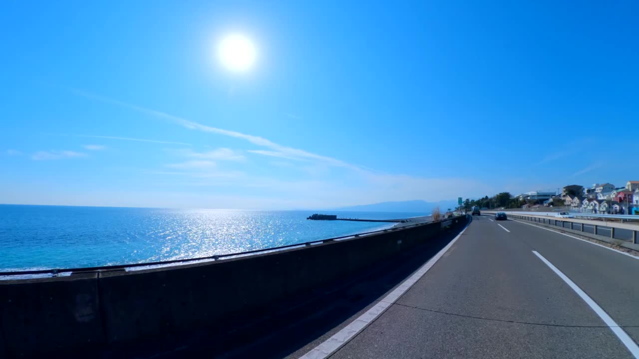 沿着Seisho旁道开车，阳光和大海就在眼前视频下载