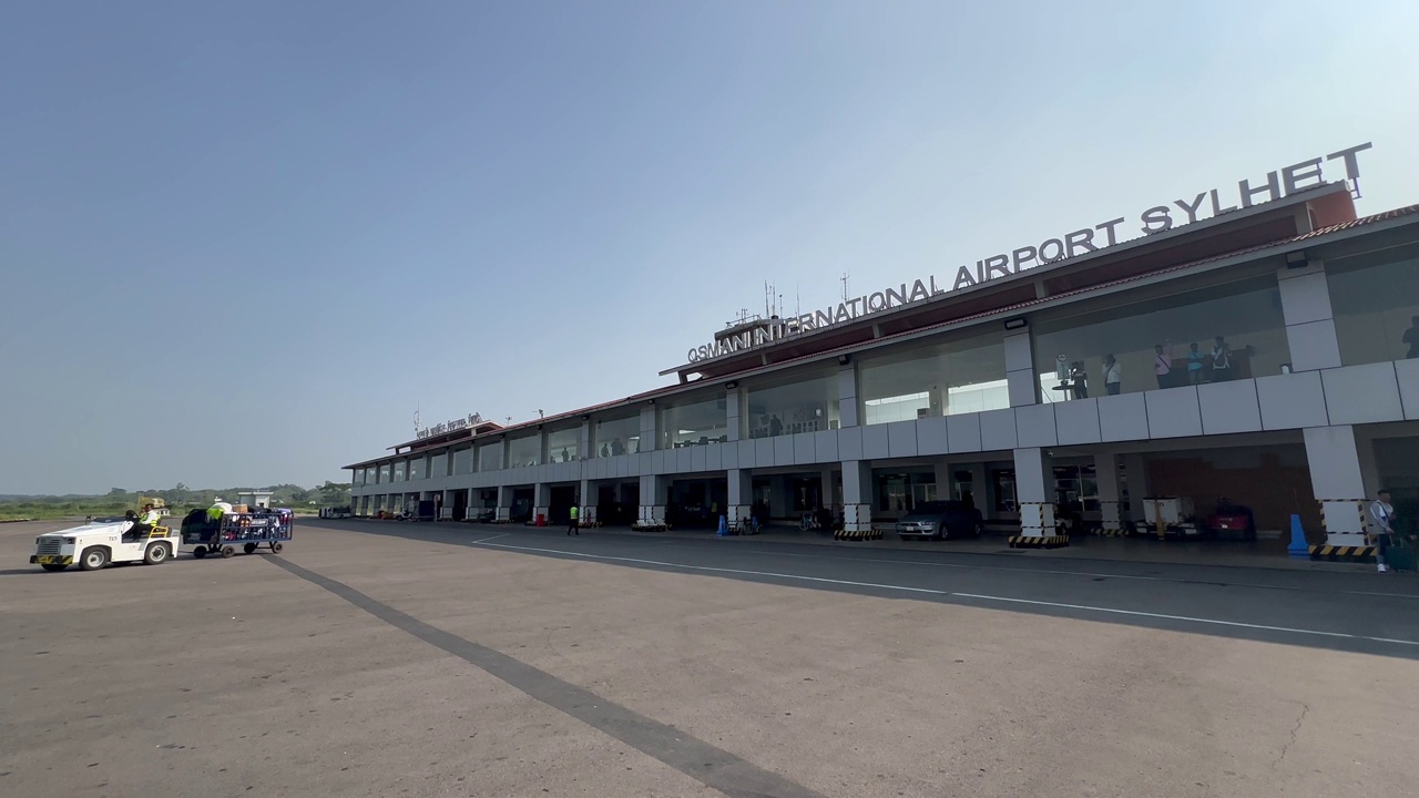 奥斯曼尼国际机场，锡尔赫特。孟加拉国机场视频素材