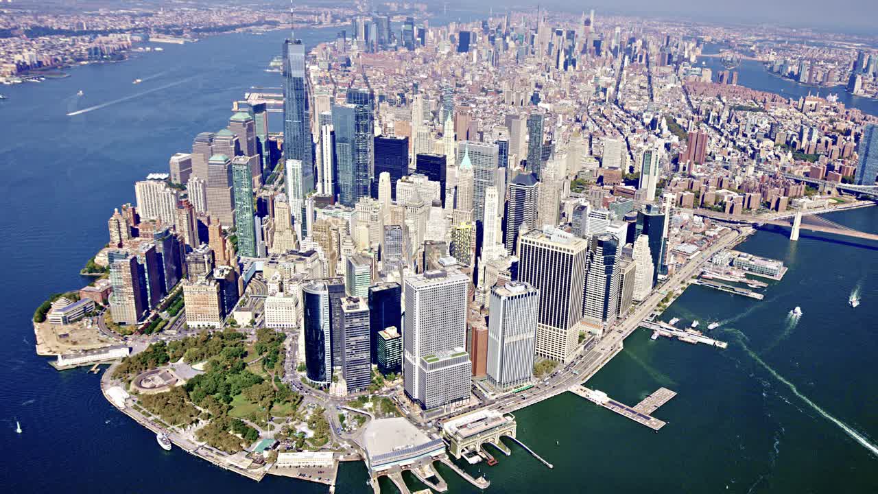曼哈顿市中心。纽约。金融区视频下载