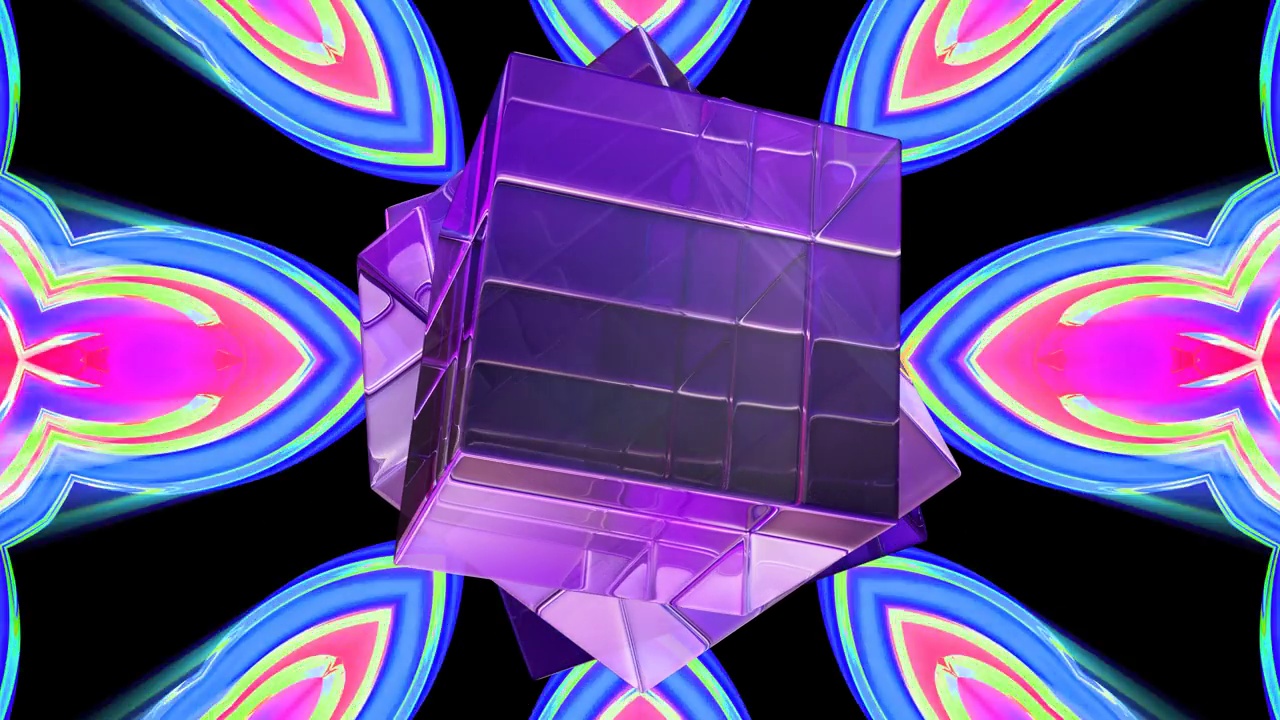 玻璃立方体抽象现代背景4K循环视频下载