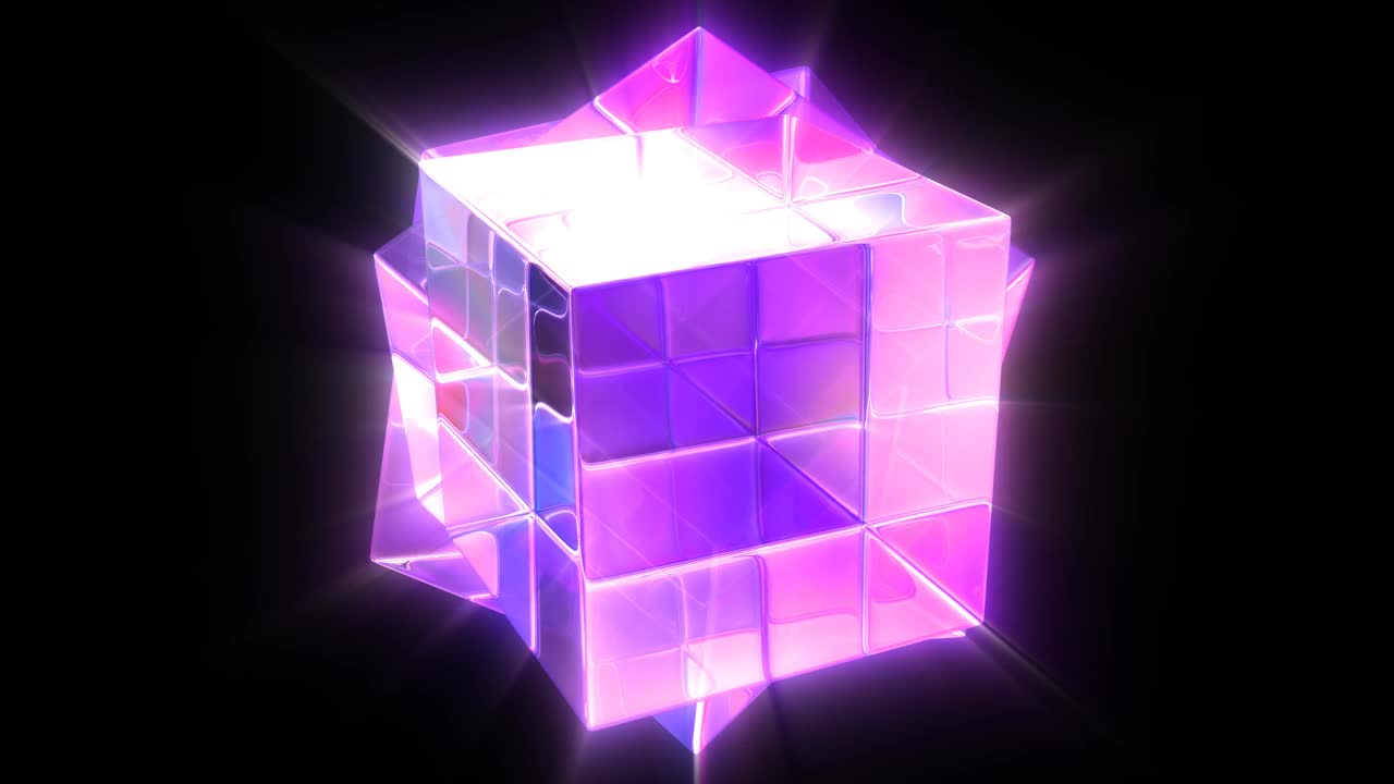 玻璃立方体抽象现代背景4K循环视频下载