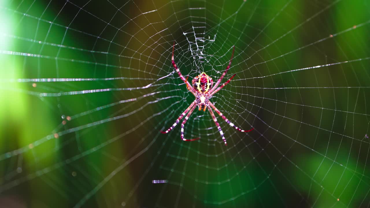 蜘蛛在网上的近距离视图视频下载