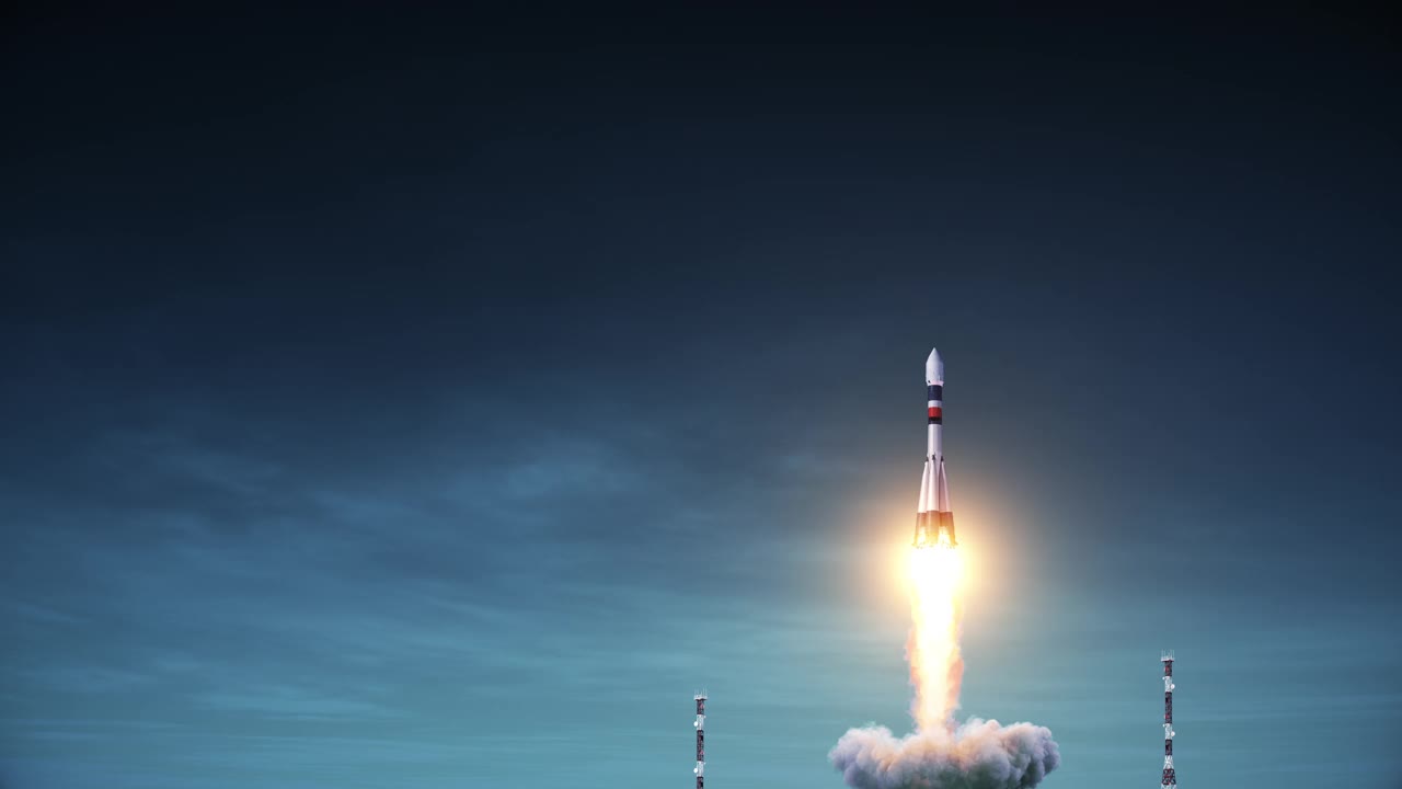 货运火箭从航天发射场起飞视频下载