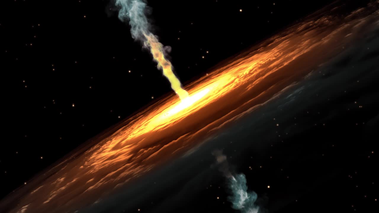 一股气体从螺旋星系的中心逸出视频下载