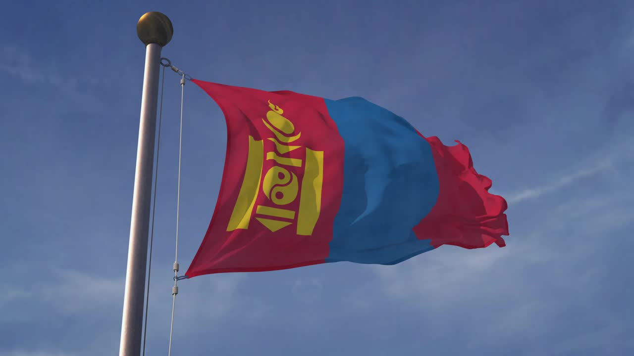 4K蒙古国旗-可循环视频下载