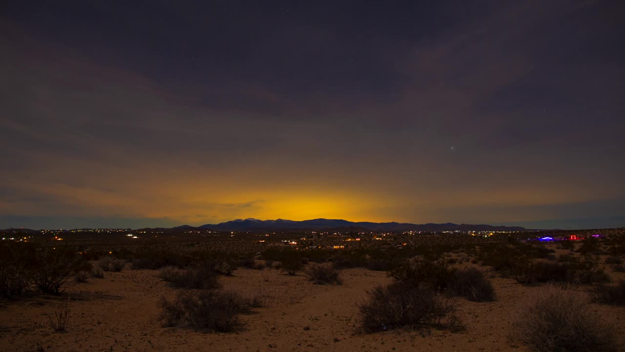 沙漠之夜天空之城发光星星4K视频下载