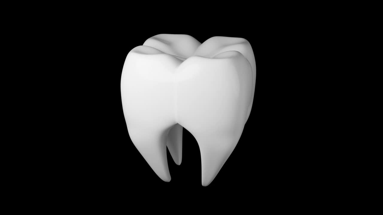 磨牙旋转背景与无缝循环3D渲染动画。健康牙科概念视频下载