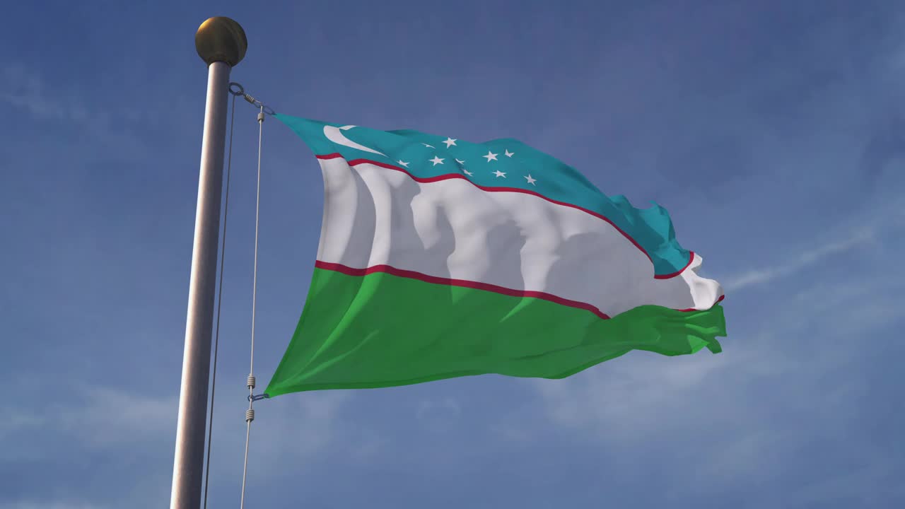 乌兹别克斯坦国旗可循环视频下载