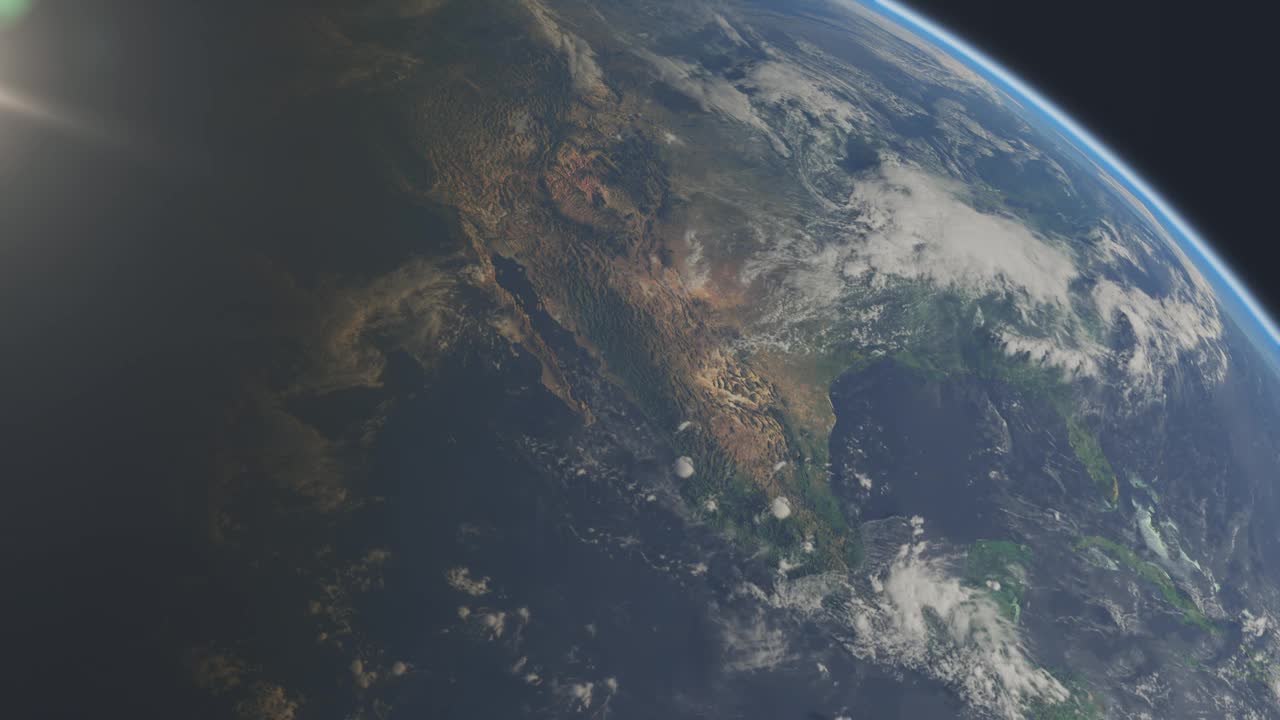 从太空看北美。视频下载