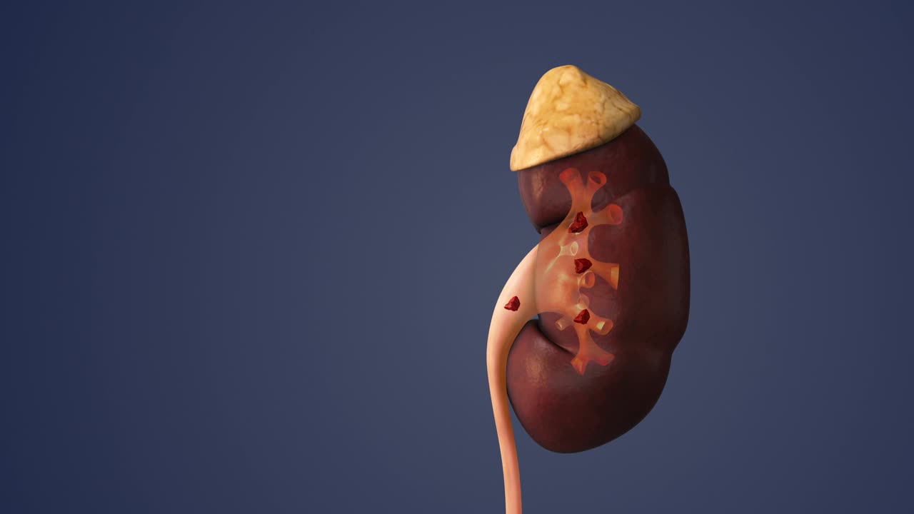 人类肾结石的医学动画视频下载
