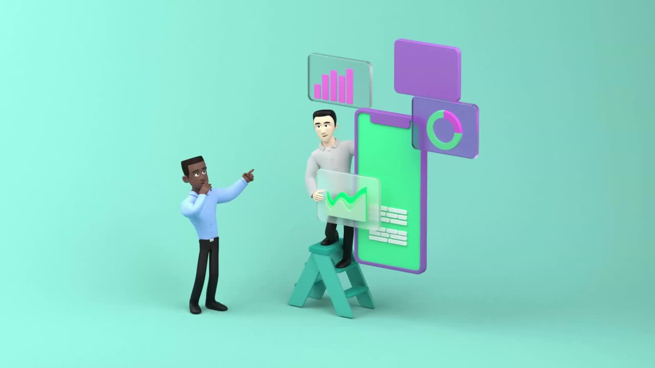 动画人物设计手机UI的3d动画视频下载