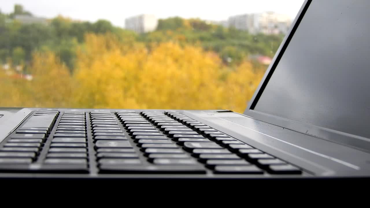 笔记本电脑，女人的手，窗户视频下载