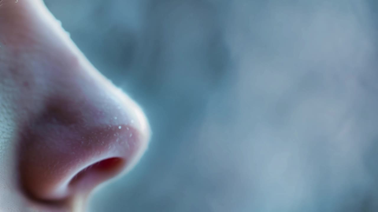 蒸汽和鼻子。视频下载
