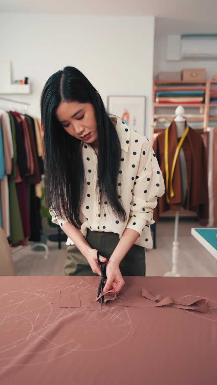 女工匠为新服装季节精心准备纺织品。视频下载