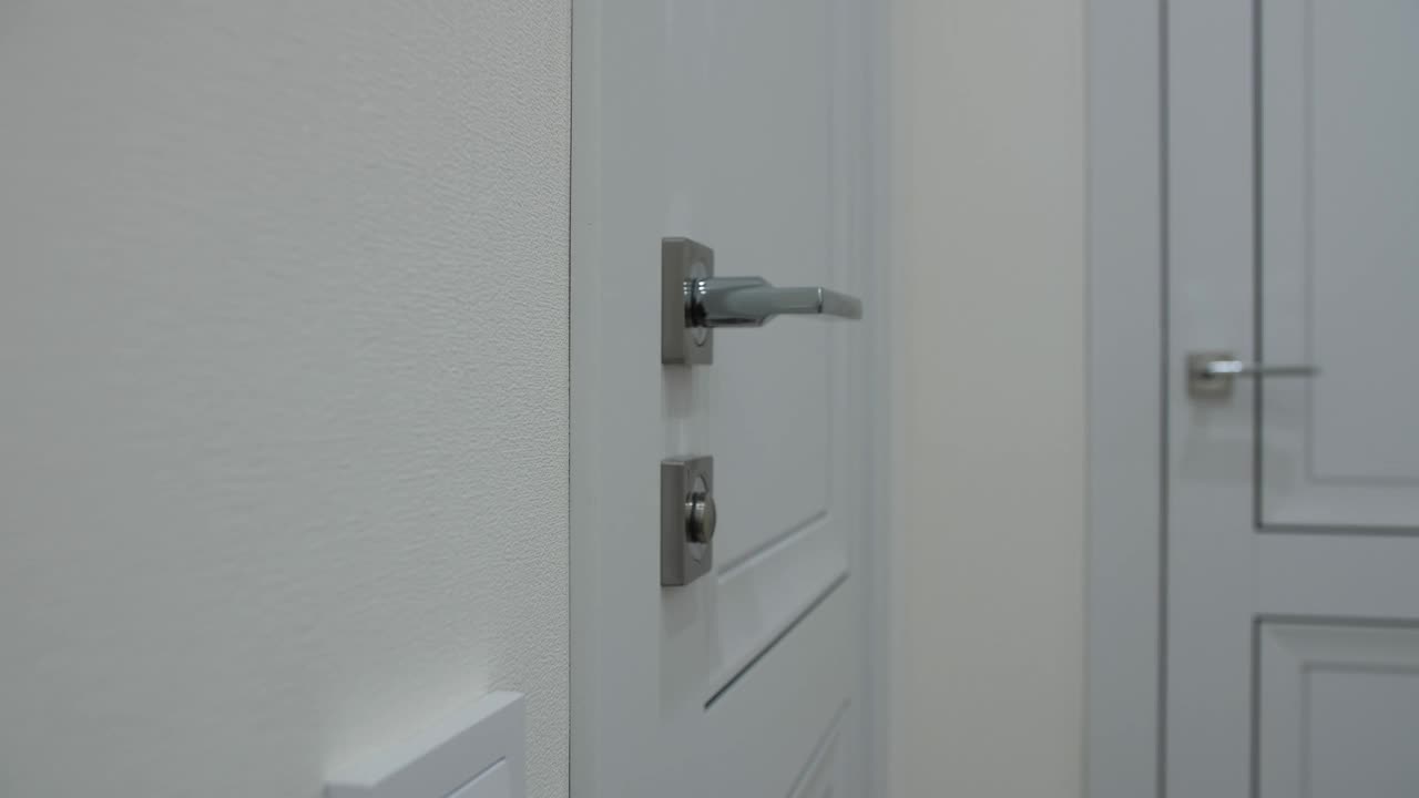 装修后的公寓明亮的门视频下载