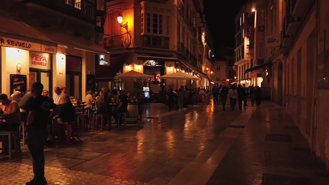 西班牙马拉加的夜生活视频下载