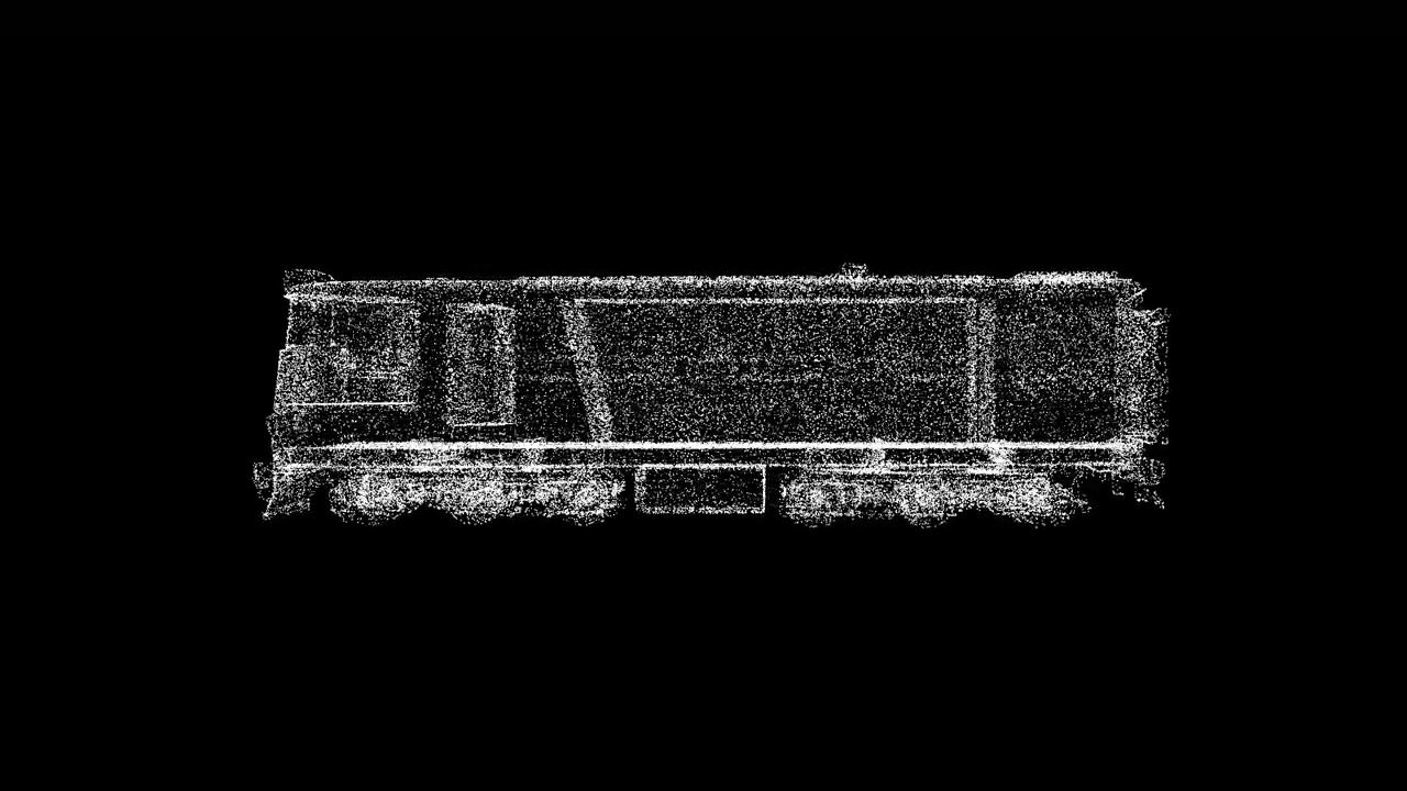 3D柴油机车在黑色背景上旋转。铁路运输概念。铁路运输。商业广告背景。用于标题，文本，演示。3d动画60 FPS。视频下载