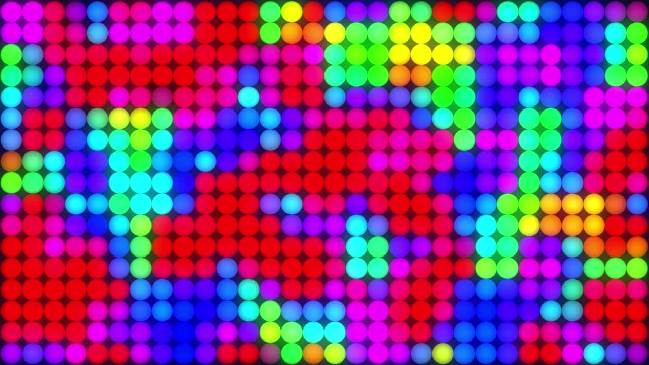 彩色圆点抽象几何运动背景。五颜六色的圆形糖果。有光泽的彩色装饰球。视频下载
